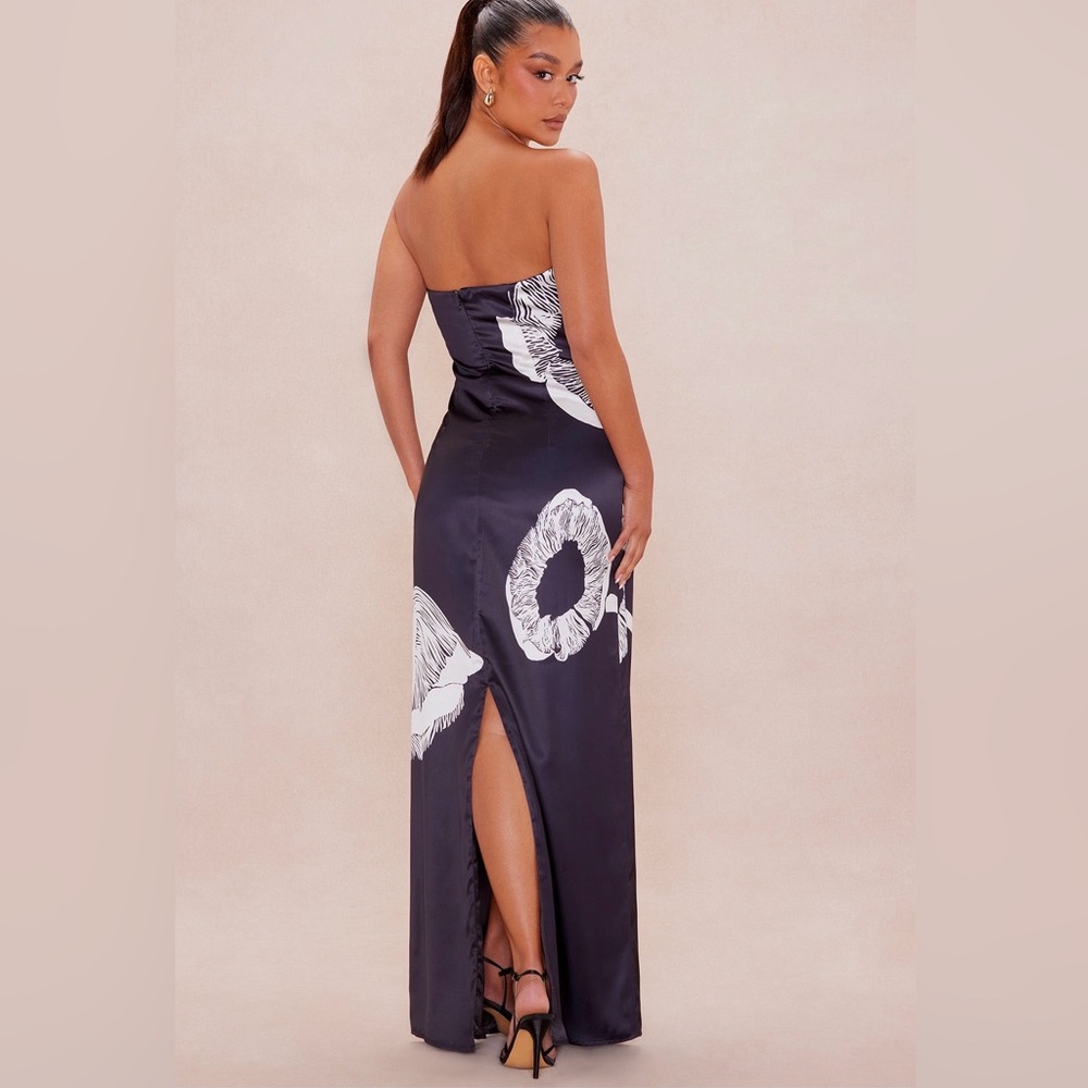 Bay Satin Maxi Dress -
Black/combo